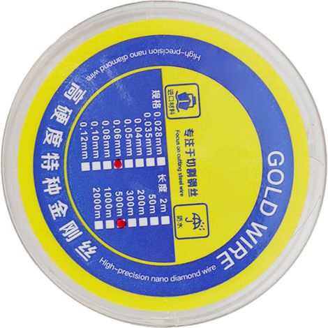 0,06 mm Wolframlegierungsstahl-Schneiddraht für LCD-Bildschirme, hohe Zugfestigkeit, verschleißfest, 1000 m / 3280,8 ft Trenndraht (1/5)