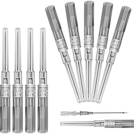Kit de 10 aiguilles de piercing professionnelles (calibre 16G) pour piercings aux oreilles, au nez, au nombril et au cartilage. (1/5)