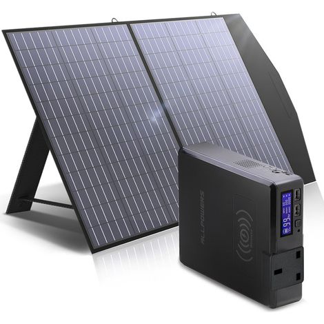 ALLPOWERS Portable Power Station 154Wh/41600mAh 2x 200W AC Outlets Power Bank Wireless Charging 60W USB-C Solar Generator with 100W Solar Panel for Outdoor Picnic Fishing Travel Camping Computer (1/5)