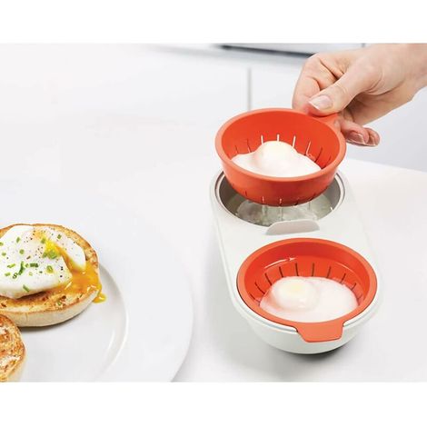 Microwave egg cooker, 2-piece plastic double-cup portable large-capacity egg pot, with cover, suitable for microwave kitchen (1/5)