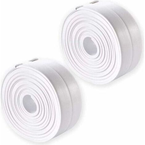 Ruban d'étanchéité autocollant en PVC blanc – Largeur 3.8cm – Pour joints baignoire, douche, évier – Facile à couper et à appliquer (1/5)