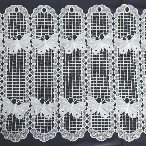 Brise bise papillons en macramé Blanc 30x45 cm