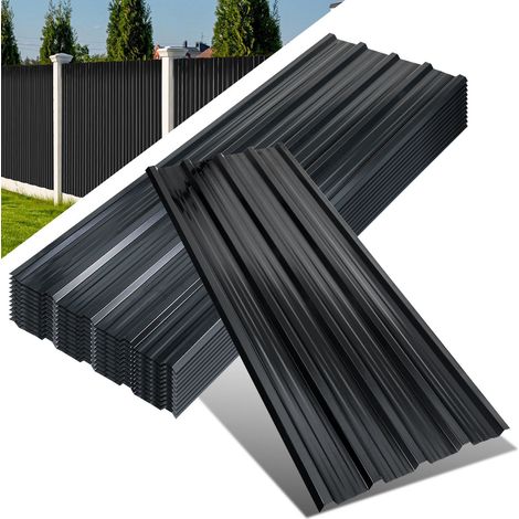 Wolketon 36x Wellblech Dachplatten 129x46 cm Anthrazit Verzinkt Dachblech Gartenhaus