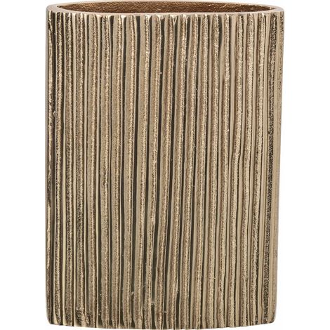 Vase côtelé doré en aluminium - doré (1/2)