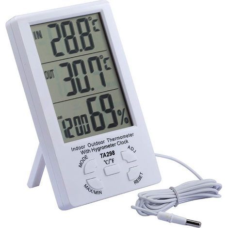Thermomètre grand écran de haute précision avec sonde pour thermomètre intérieur extérieur numérique grand écran LCD (1/4)