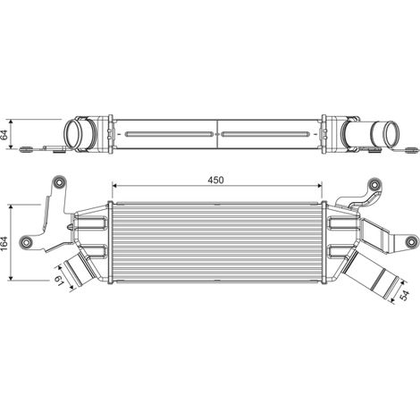 Intercooler, échangeur Valeo 818370 CITROËN 0384-K6 0384-P9 1530A107 384K6 384P9