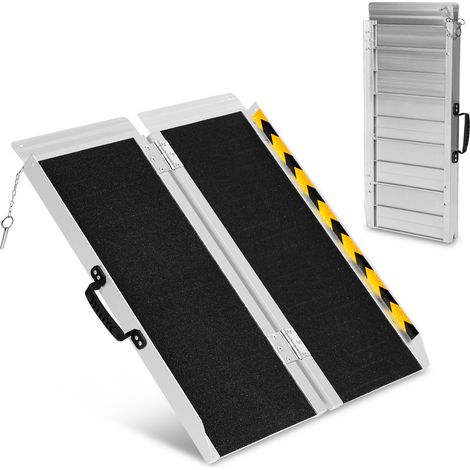 TolleTour Rampa para Silla de Ruedas 91cm Plegable Aluminio Antideslizante 2x Superficie Antideslizante Portátil 270KG Capacidad