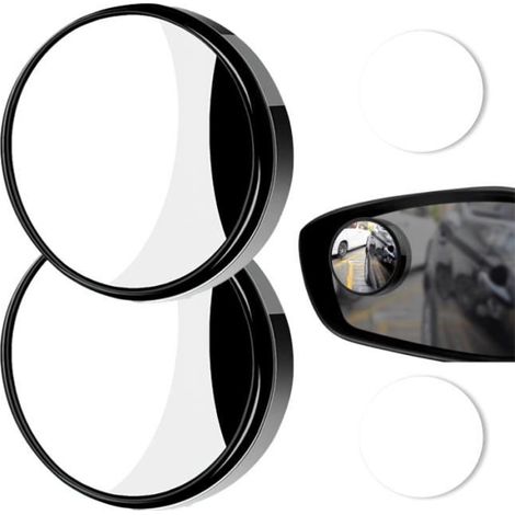2 Pièces Angle Mort Voiture, Rotation à 360°Rétroviseurs Extérieur d'Angle Mort, Miroir D'angle Mort pour Rétroviseur, yd (1/3)