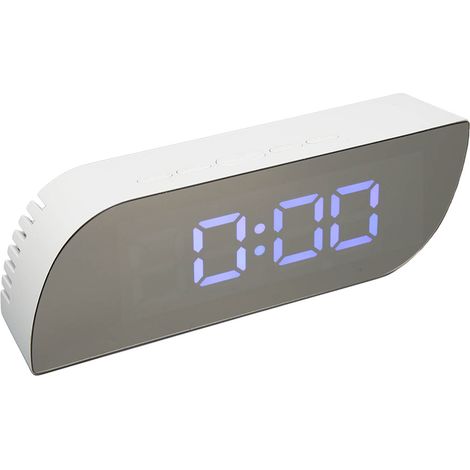 Miroir LED Horloge Protection Yeux Coiffure 2 Luminosités Réglables Réveil Numérique Veilleuse Chambre (1/5)