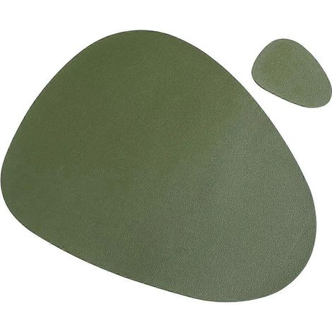 Dessous de plat en PU vert pour isolation thermique (lot de 2) (1/5)