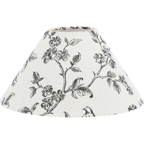 Abat-jour oiseaux sur branches imprimés – Toile 55% coton 45% polyester – Diamètre 25 cm – Hauteur 15 cm – Pour ambiance douce et poétique – (1/2)