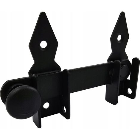 Verrou De Portail Domax WOGO120, 120 mm, Acier Noir, Fermeture Pour Portillon De Jardin (1/5)
