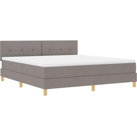 Matelas à ressorts LED avec bande lumineuse LED, gris-brun, 180 x 200 cm, revêtement en tissu (1/5)