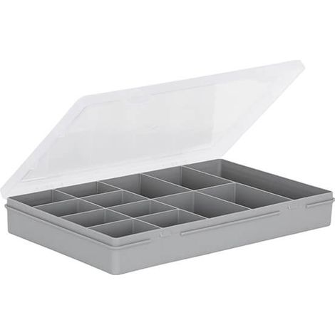 Wham Organiser Box 3.03 29cm with 13 Divisions Soft Grey/Clear
