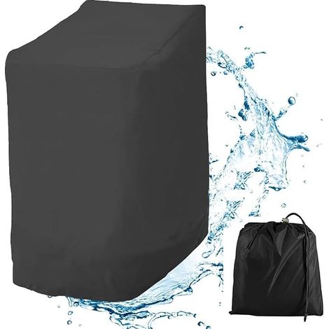 210D Oxford Stackable Garden Chair Cover for 6 Chairs, 114 x 85 x 65 cm Protective Cover for Garden Chairs with Adjustable Rope, Dust-Proof, Anti-UV (1/5)