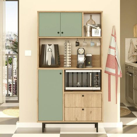 Buffet cuisine bohème niches micro-ondes et cafetière JENA