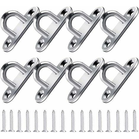 Crochet Acier Inoxydable (8pcs) - Support Mural pour Charges Lourdes (5x2cm) - Crochets métal Forme U avec 2 Trous retient jusqu'à 40 kg Poids. Crochets Mural à Visser Patères à visseren-Fei Yu (1/4)