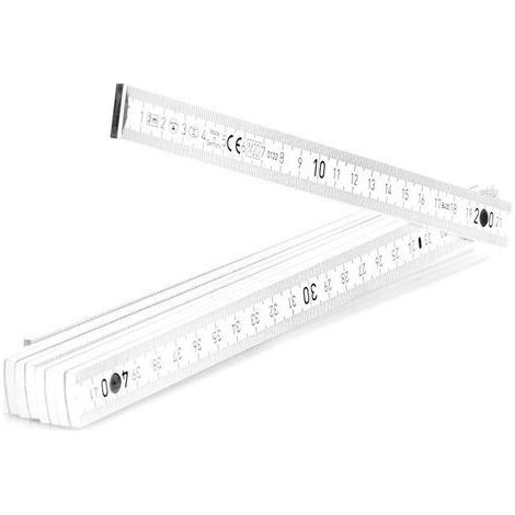 Goods Règle Pliante 10x en Bois de hêtre Issu de la Sylviculture Durable - règle Pliante de 2 mètres avec 10 Sections - règle métrique en Blanc (10 pièces - Blanc - sans Motif) (1/4)