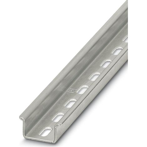 Rail DIN Phoenix Contact 755mm x 35mm x 15mm, Perforé, Rail oméga en Acier ( Prix pour 1 )