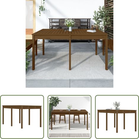 vidaXL Kiefer -  Gartentisch Honigbraun 159,5x82,5x76 cm Massivholz Kiefer (1/5)