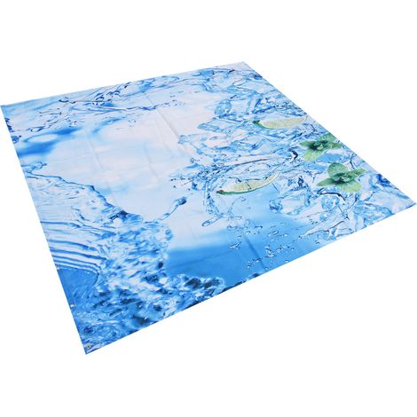 Rideau de douche avec crochets, imperméable, élastique, à suspendre, pour baignoire, 150 x 180 cm (1/5)