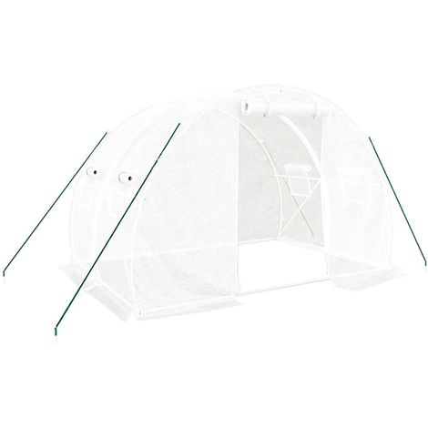 Serra tenda riparo piante fiori ortaggi con struttura in acciaio 6 m² 3 x 2 x 2 m bianca 020044609