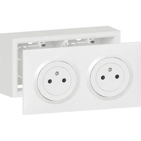 Legrand Dooxie Steckdosenkit 2 Posten Weiß Aufputz