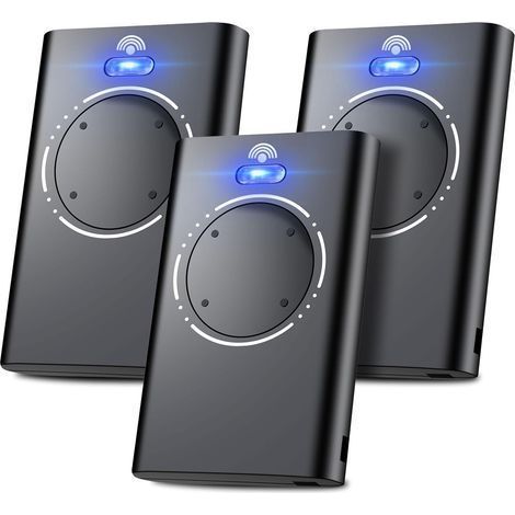 Set mit 3 Fernbedienungen für Tore und Garagentore, 868 MHz, kompatibel mit XT2 868 SLH LR und XT4 868 SLH LR, 4 Kanäle, schwarz-Chrom (1/5)