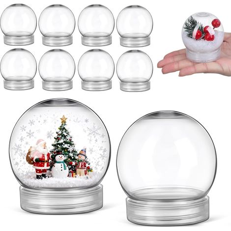 Boules à Neige DIY Transparent Boules À Eau en Plastique avec Bouchon À Vis 7 Cm RéUtilisables pour Bricolage DéCoration De NoëL Et FêTes Familiales (1/5)