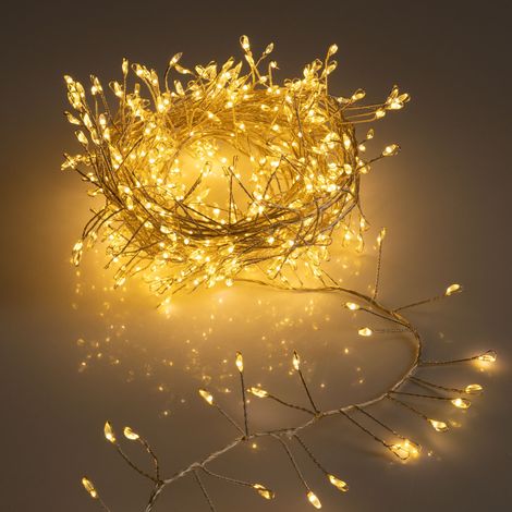 Silver Wire CLUSTER Lights - 480 LED / 4,8 m - Draht Büschel Lichterkette für Außen
