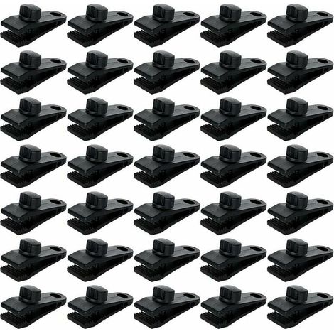 Paquete de 30 clips para lona de tienda de campaña, abrazadera de lona con bloqueo, abrazadera para lona, abrazadera para toldo, fijación de lona, tela de sombra para acampar, lona de piscina (1/5)