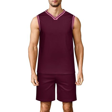 Men's Basketball Jersey Set, 2-Piece Tank Top and Shorts, Breathable Sportswear for Fitness Training, Men's Basketball Tracksuit (1/5)