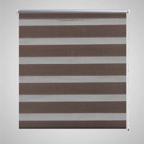 Store enrouleur tamisant, Store jour nuit, Rideau occultant Isolant et Thermique 50 x 100 cm marron MAE5469 (1/5)