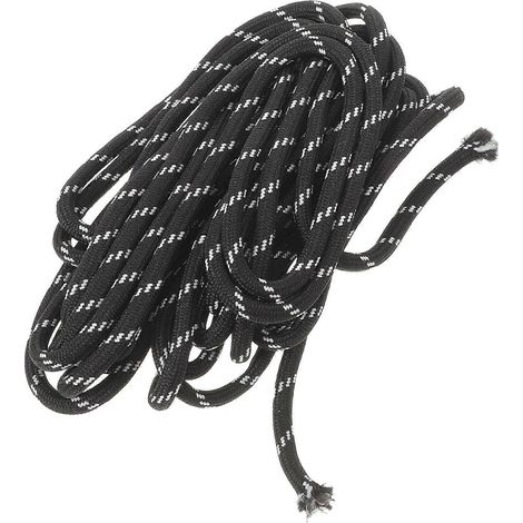 Cordon de rechange tressé de 9 m pour parasol de jardin, noir. (1/3)