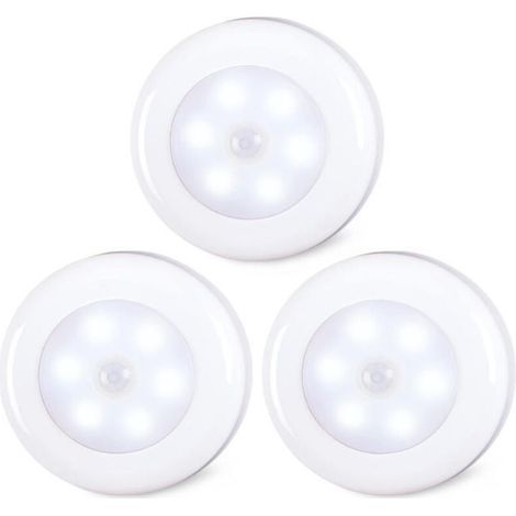Lot de 3 veilleuses intelligentes blanches à lumière blanche froide – Sans perçage pour couloirs (1/5)