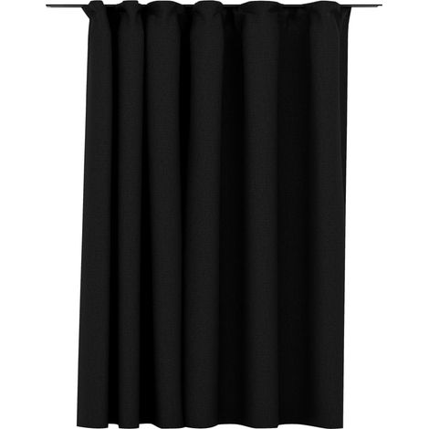 INLIFE Rideau occultant d'aspect de lin crochets Anthracite 290x245 cm (1/4)