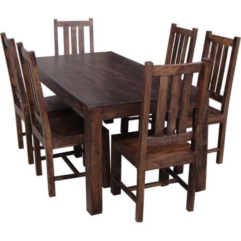 Dakota Dining Table - Mango Wood - L90 x W175 x H76 cm - Dark Finish - Assembly Required