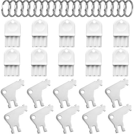 Juego de 20 llaves para dispensador de toallas de papel de plástico y metal, que incluye 20 llaveros para facilitar su uso y gestión.