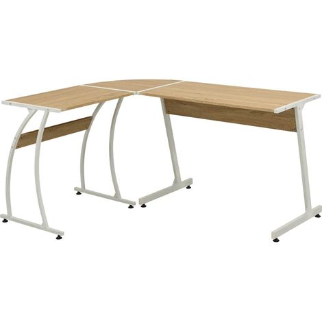 20133 vidaXL Corner Desk L-Shaped Oak (1/5)