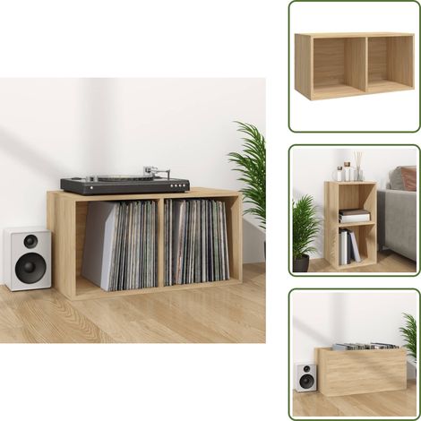 Schallplatten-Aufbewahrungsbox Sonoma Eiche 71x34x36 cm - Schallplattenregal - Vinyl-Regal - Plattenspielerzubehör - Musikarchiv - Wohnzimmer Deko (1/5)