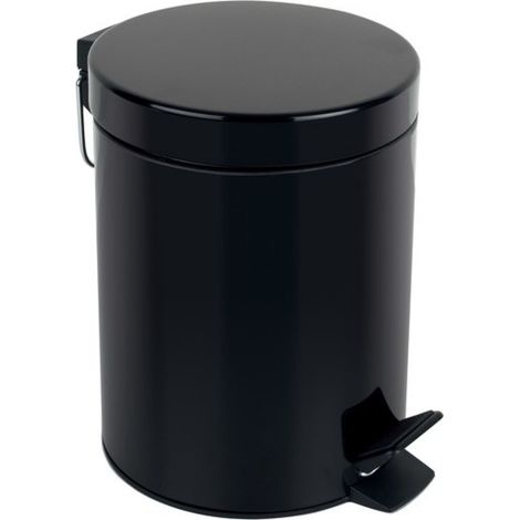 Poubelle à pédale Acier SYDNEY 3L Noir Spirella (1/4)