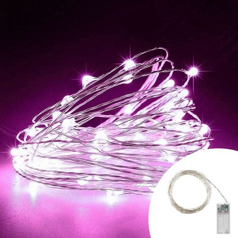 Stringa 2 metri da 20 Microled Rosa a batteria Wisdom (1/4)