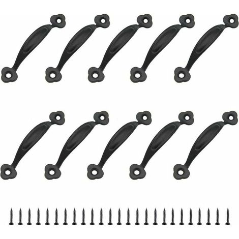 10 Retro-Griffe, Möbelgriff, Türknauf, rustikaler Mittelabstand, Zinklegierung für Küche, Scheunentor, Gartenschuppen, Holzschrank, Schublade (80 mm) (1/5)