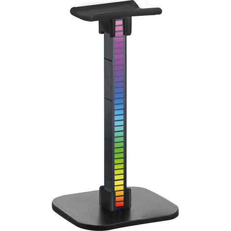Kreativer, abnehmbarer schwarzer Kopfhörerständer – Kopfhörerhalterung, Aufnahmelampen-Design, Abmessungen 4,33 x 3,94 x 7,68 Zoll