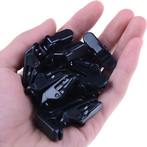 Lot de 30 - / Sac Noir Tente Clips - Coupe-Vent Pour Auvent Colliers De Serrage Plastique Vent Corde Clip Tente De Camping SE Fixe (1/5)