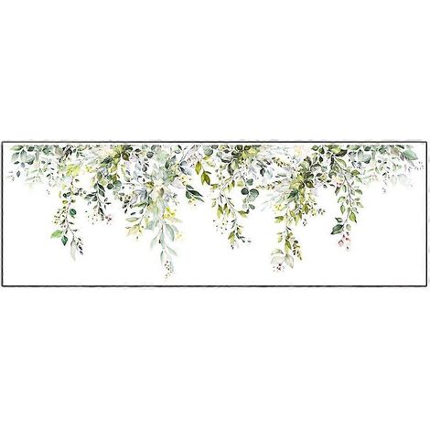 Stickers muraux à motifs de feuilles vertes, grandes fleurs, pour chambre, salon, salle de classe ou bureau, 40 x 120 cm