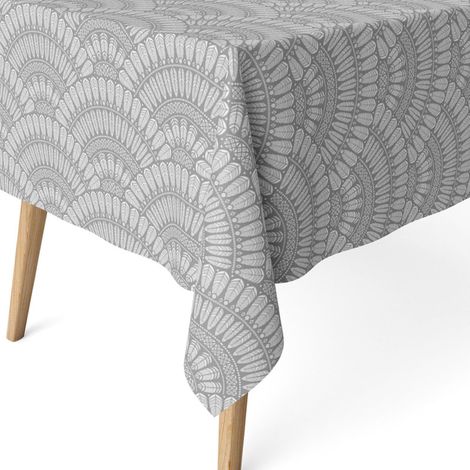 Nappe Anti-Taches pour Table rectangulaire Taille 140 x 140 cm Nappe Anti-Taches Toucher Extra Douce et imperméable, Couleur Grise, Cies Gris (1/5)