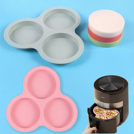 Eierform aus Silikon, 3 Mulden, antihaftbeschichtet, wiederverwendbar, hitzebeständig, für Pfannen und Herdplatten, 1 Stück, praktisch und leicht zu reinigen. (1/5)