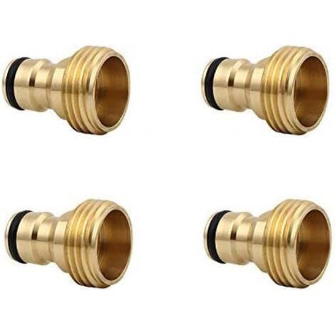 Raccord rapide pour tuyau d'arrosage, embout mâle en laiton de 3/4", adaptateur à connexion rapide, 4 pièces (1/4)