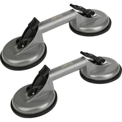 SWANEW Ventose - 2 pezzi Ventosa per vetro Supporto per ventosa in alluminio 100kg Ventosa per vetro Funzionamento con una sola mano Ventosa (1/5)